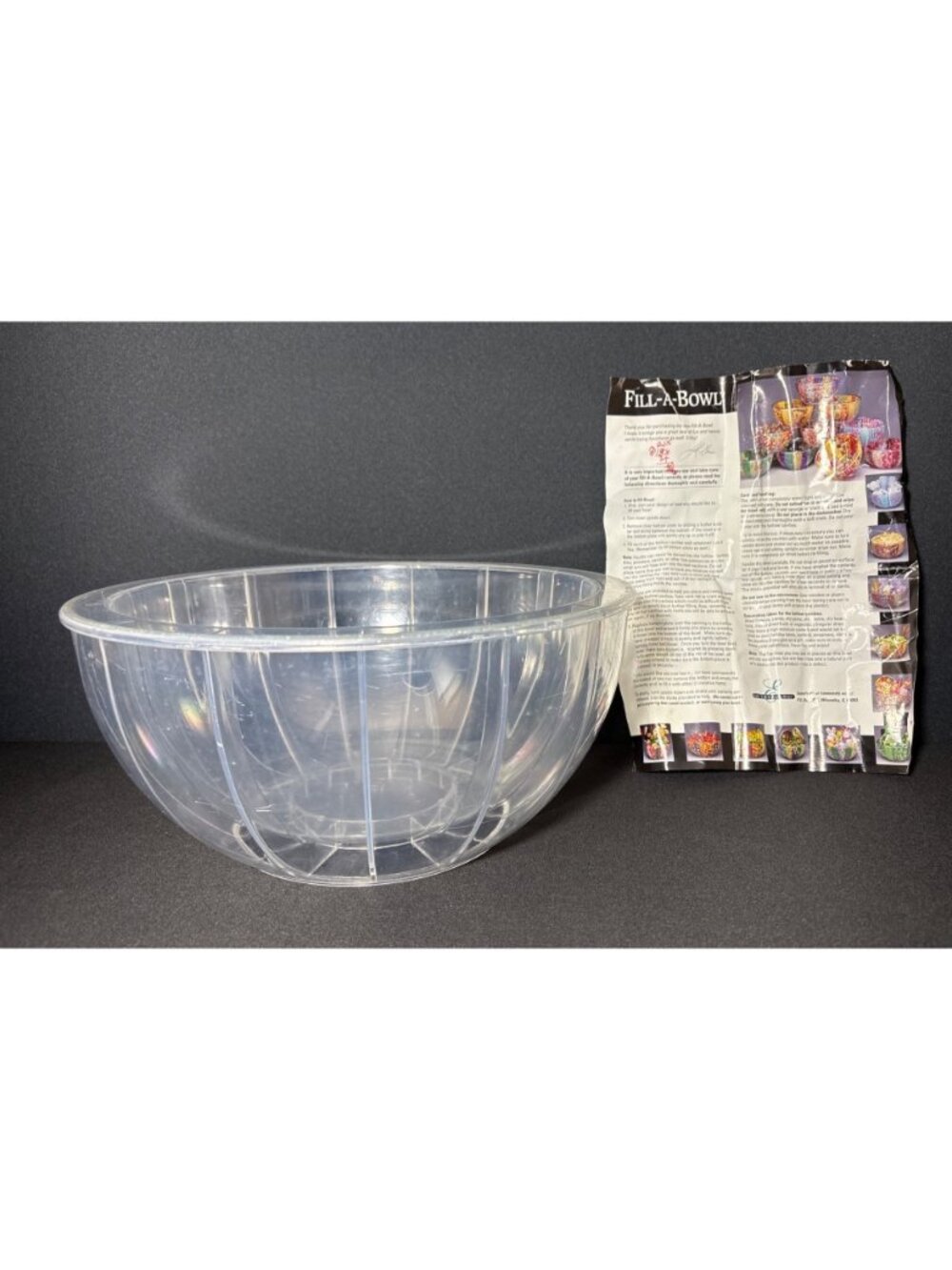 Fill-A-Bowl Y2K Lori Greiner QVC Acrylic Clear DIY Craft Bowl Decor Snack 12" - Picture 2 of 6